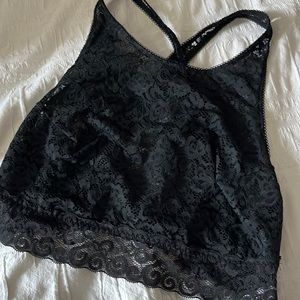 Black lace crop/bralette